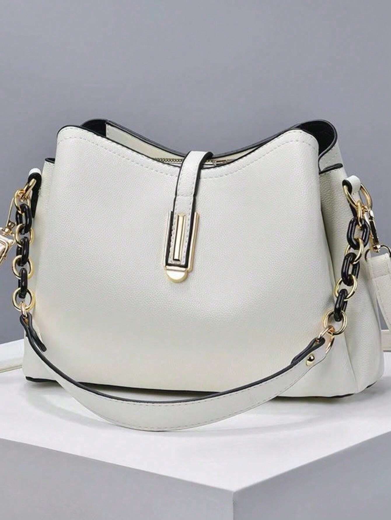 Cansey Luxe White Shoulder Bag