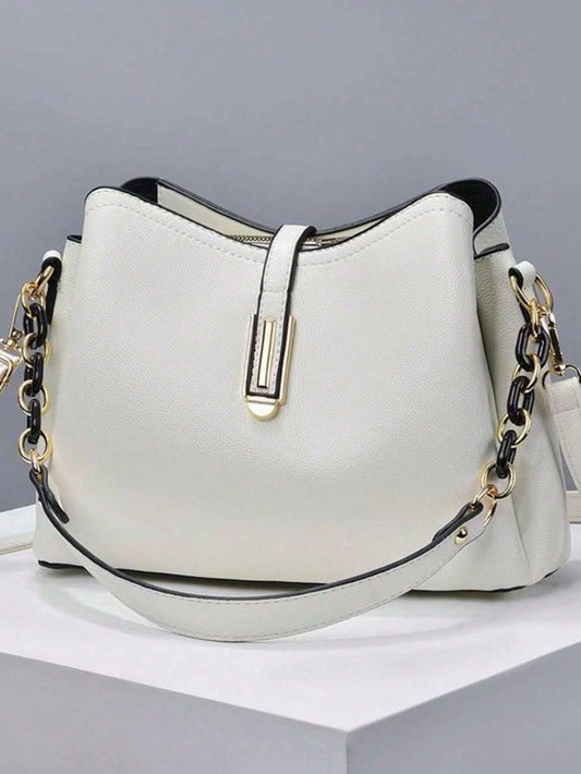 Cansey Luxe White Shoulder Bag